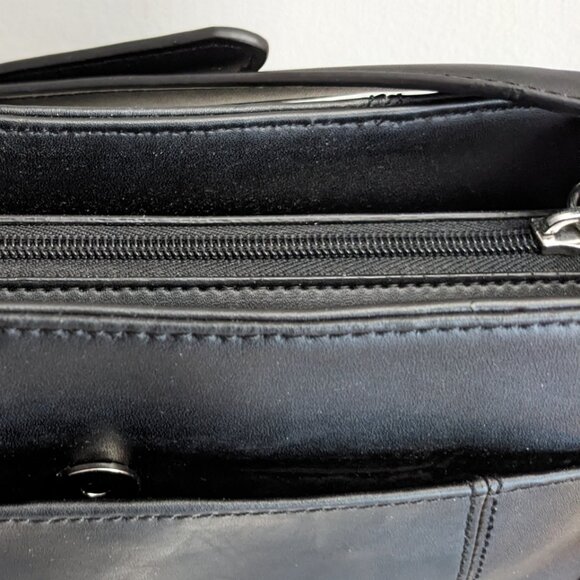 NEW Calvin Klein Black Leather Crossbody – Structured Sleek Minimalist Bag - Picture 8 of 10